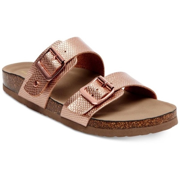 madden girl birkenstocks rose gold